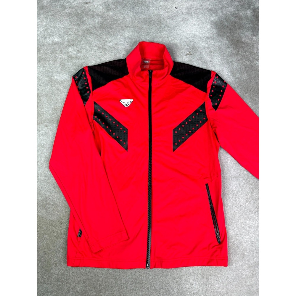 Dynafit Athletic Track Jacket Men 3XL Red Black Perforated Panels Outdoor Zip Up
